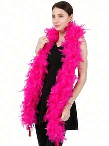 1/5件装人造彩色羽毛围巾，6.6英尺长，女士羽毛围巾，适合舞蹈、婚礼、派对、万圣节、舞台装饰、节日派对头饰、服装配饰、围巾装饰，是生日派对、万圣节、圣诞节、赛车、下午茶、新年夜、音乐会和家居装饰、舞蹈婚礼、舞台表演、嘉年华服装和配饰、派对用品的理想之选。 - 彩色 - 查看 7