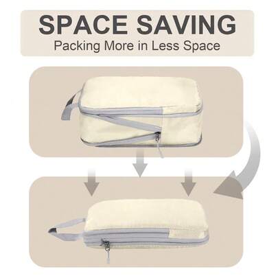 4pcs Large Capacity Travel Organizer Bags, Waterproof Portable Packing Cubes For Clothes, Pants, Shoes, Socks, Suitcase Storage Organizer,Boho Vibes