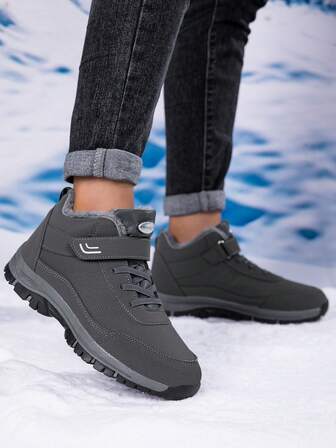 1双男士保暖雪地靴，2025冬季新款加厚保暖内衬防风保暖冬鞋，中年男士靴，舒适加厚男士靴