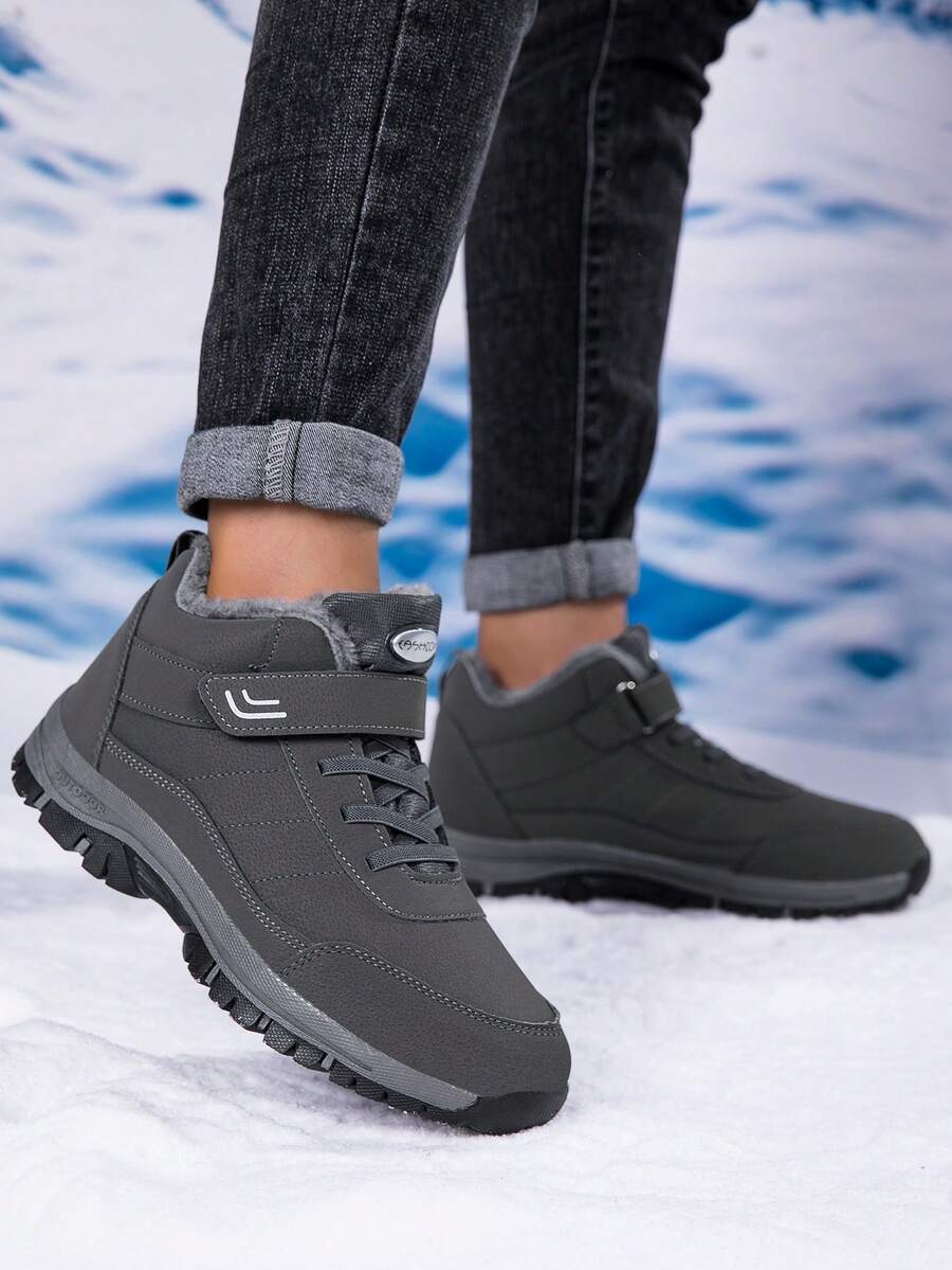 1双男士保暖雪地靴，2025冬季新款加厚保暖内衬防风保暖冬鞋，中年男士靴，舒适加厚男士靴