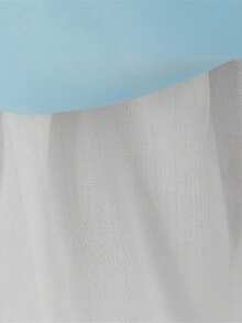 Baby Girls V-Neck 3D Floral Embroidered Mesh Princess Dress, Suitable For Birthday Party, Flower Girl, Wedding, Without Headband