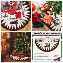 Tree Skirt Red Buffalo Plaid Xmas Tree Skirts 48 Inches Indoor Outdoor Tree Holiday Party Merry Signs Tree Skirts Holiday Decorations