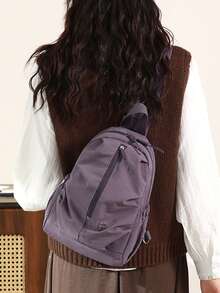 Lightweight Waterproof Nylon Backpack, Unisex Outdoor Travel Hiking Large Capacity Backpack, Multi-Function Shoulder Crossbody Bag - Multicolor - View 3