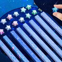1 Pack (210 Sheets) Glow-In-The-Dark Star Origami Paper - Double-Sided Colorful Starry Sky Design, Craft For Kids, Art Set, Party Supplies, Christmas Gift (Requires Lighting To Glow In The Dark) - Multicolor - View 7