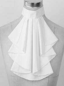 1pc Vintage Ruffled Collar Necklace - Elegant Multi-Layer Ruffle Necklace, Suitable For Costumes, Parties, Theatrical Performances And Formal Occasions - Hand Wash/Dry Clean - Timeless Elegant Accessory, Clothing Accessory, Ruffle Design, Delicate Fabric, Retro Fashion, Lightweight Accessory, Suitable For Fashion Enthusiasts To Match Christmas Decorations - Multicolor - View 6