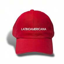 Unisex Dad Hat In 100% Cotton Twill Curved Brim Personalized Latinoamericana - 紅色繡花白色 - 查看 5