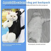 Adjustable Dog Backpack Carrier, Breathable Front Chest Pack Suitable For Hiking, Camping, Travel, Fits Small To Medium Dogs & Cats, 5-9 Lbs, Black