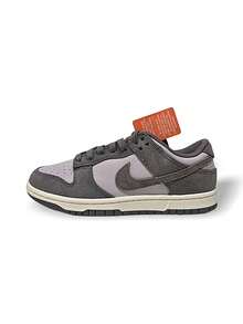 Nike Giày thể thao nam Dunk Low SE, giày thể thao thường ngày, đa năng, nhẹ, đệm, màu bạch kim, tím, đá đen, FQ8249-001 - màu nâu - Xem 5