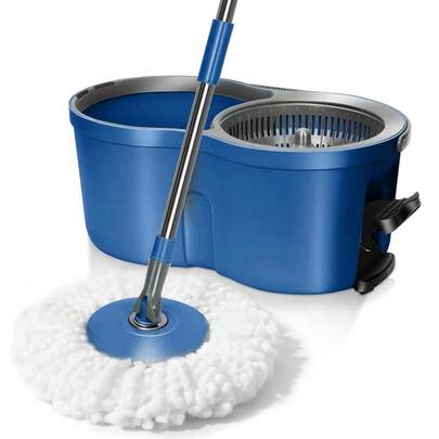 Spin Mop Bucket System,Masthome 360°Spin Mop and Bucket with Wringer Set,EasyWring Microfiber Mop with,Spinning Floor Cleaning System for Floor Cleaning - Home & Office Suitable