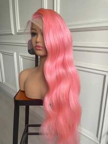 Pink 13X4 HD Lace Front Wigs Human Hair 250 Density Body Wave Glueless Wigs Human Hair Pre Plucked With Baby Hair Brazilian Water Wave Human Hair Wig For Women Swiss HD Natural Looking - 粉色 - 查看 3