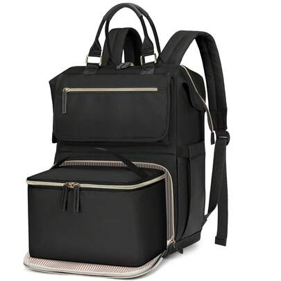 NEWHEY 17,3 tums isolerad lunchryggsäck, unisex reserygsäck med USB-laddningsport, vattentät laptopryggsäck godkänd för flyg, stöldskyddad skolryggsäck