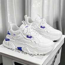 Men's Thick Sole Increase Height Sneakers, Breathable Sports Casual Shoes, Men's Mesh Versatile Chunky Sneakers