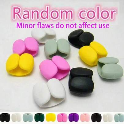 20pcs/10pcs/5pcs Colorful Cable Clips, Colorful Cable Organizer Clips, Multi-Function Cable Fixers, Versatile Cable Management Clips - Durable Plastic Material, Suitable For Charging Cables, Earphones And Earbuds, Easy Winding Organizer, Charging Cable/Phone Cord Storage Tool, Office, Dorm, Home Decor