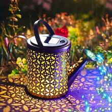 A Beautiful Solar Watering Kettle Light, Retro Hanging And Easy To Move, Flowing Water Light, Suitable For Outdoor, Trail, Deck, Lawn, Terrace, Trail, Outdoor Solar Lamp, Christmas And Halloween Decorative Lamp. - 銅色 - 查看 3