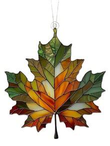 Autumn Maple Leaf Hanging Decoration, Maple Leaf Sun Catcher, For Home Decoration, Garden Decoration, Room Decoration, Car Decoration, Festival Gifts, Autumn, Thanksgiving Day, Harvest Festival, Halloween