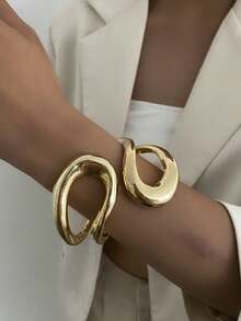 1 件复古夸张不对称镂空水滴吊坠金属袖口手链，奢华度假派对珠宝礼物，适合女性、情侣、节日、生日、婚礼、休闲、街头风格 - 手鐲 - 查看 17