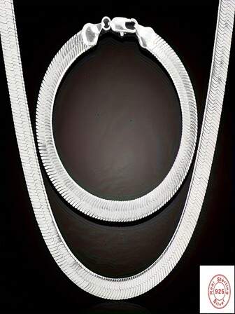 1 Set (Necklace + Bracelet) Snake Bone Chain Necklace And Bracelet Jewelry Set For Men And Women