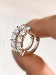 1 par de pendientes de moissanita de alta gama de 0,3 quilates, elegantes pendientes de compromiso y boda para mujer de plata de ley 925, joyas de lujo elegantes para novia y boda - Pendientes de moissanita - Ver 4