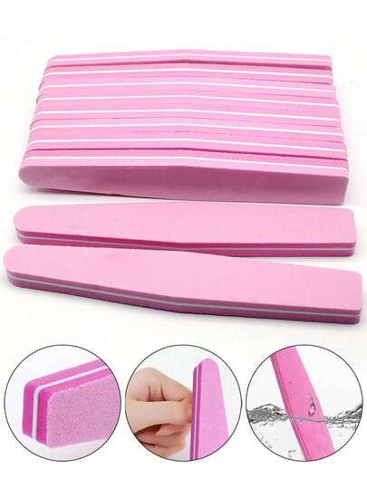 10PCS Pink Sponge Nail Art Files 100/180 Professional Nail Buffer Emery Board Grinding Manicure Buffers Block Accessories Tools