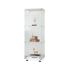 Glasvitrine Standvitrine, Vitrinenschrank mit Schloss und 1 Türen 3 Etagen Vitrine mit Glas Sammlervitrine für Sammlerstücke, Bücher, Modelle Weiß - Weiss - Übersicht 9