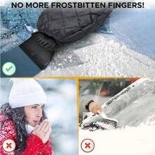 Car Windshield Ice Scraper Mitt Waterproof Snow Shovel Brush With Warm Gloves Scratch-Free Snow Removal Tools For Car Cleaning