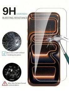1Pc Tempered Glass Screen Protector For IPhone 17 16 Pro Max 15 14 Plus 16e Air 13 12 Mini 11 Pro XR XS Max Glass
