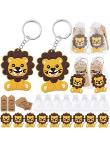 20/10/3 Packungen - Löwen Party Dekorationen für Gäste, Löwen Schlüsselanhänger, Etiketten und Geschenktüten für Dschungel, Wildnis, Waldtier Baby Shower, Kindergeburtstag, Gastgeschenke Baby Shower Geburtstags Party Dekorationen, Einschulung, Schulsachen für Mädchen/Jungen, Rucksack, Schulmaterial