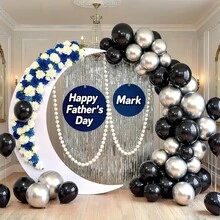 41pcs/21pcs Set Of 10-Inch Black And Silver Latex Balloons, Suitable For Birthday Party, New Year Decoration, Baby Shower, Wedding And Engagement Party Decoration