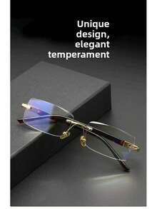 1pc New Frameless Edge-Processed Fashion +100--+400 High Definition Senior Men And Women Anti-Fatigue Presbyopia