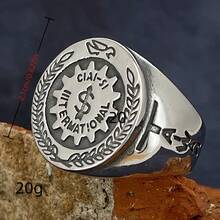 1 buah cincin stainless steel ukuran AS, gaya modis, cocok sebagai hadiah untuk teman, kolega, ayah, ibu, pacar, dan pasangan. - Perak - View 3