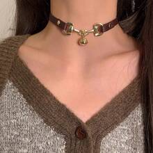 Collar gargantilla versátil de diseño exclusivo con campana para mujer, estilo gótico - Negro - Ver 7