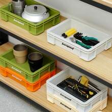 Panier de rangement de cuisine de camping empilable pour l'extérieur, mini, boîte de rangement de bureau non couverte, en matériau PP - Multicolore - Voir 10