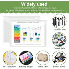 Carpeta de plstico, Carpetas de Sobres para Archivos de Documentos, Bolsillos para Guardar Documentos, PapelerA, Cartas y Tarjetas de Juego, 12 Piezas - Transparente - Ver 8