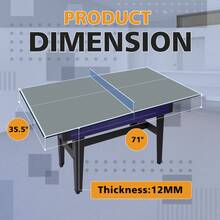 6*3ft Black Mid-Size Ping Pong Conversion Top Foldable & Portable Table Tennis Table Top For Indoor Games - Grey + MDF - View 8