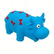 1pc Squeaky Ox Pattern Rubber Dog Chew Screaming Cow, Durable Teething Squeak Toy For Medium Dogs - No Battery Required - Multicolor - View 15