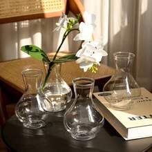 1/4/6 piezas Jarrones modernos pequeños y transparentes, adecuados para la decoración de mesas de boda y restaurantes, macetas de plástico para escritorio y alféizar del hogar, a prueba de roturas y duraderos, diseño minimalista, estilo moderno, jarrones ligeros, jarrones multiusos para propietarios de restaurantes y decoradores