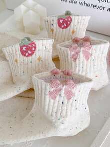 5 pares de calcetines cortos para mujer de color blanco y rosa con bordados florales y de moños, que absorben la humedad y son cómodos hasta el tobillo, adecuados para uso diario en primavera y verano