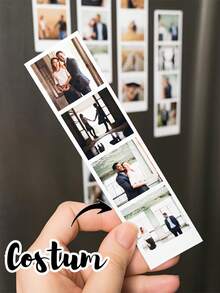 Calamita personalizzata per frigorifero, calamite per frigorifero con strisce fotografiche personalizzate, decorazione domestica creativa per Ognissanti, Natale, decorazione per cucina, decorazione per feste, album di famiglia, memoriale di matrimonio, ricordi di viaggio, ricordi di vita