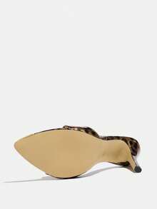 Damskie sandały na wysokim obcasie, idealne na imprezy, spotkania, imprezy plenerowe, modne, ekskluzywne szpilki bankietowe, seksowne, zakryte klapki z błyszczącym materiałem z nadrukiem w panterkę, wsuwane, eleganckie, seksowne, tajemnicze, złote sandały na wysokim obcasie z lamparciej skóry