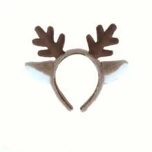 1 Pair Christmas Snowflake Deer Ear Headband Cosplay Accessory, Faux Fur Antler & Reindeer Ear Headband, Cute & Elegant Snowflake Reindeer Headband