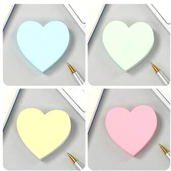 24 件/包心形自粘便签，鲜艳多彩的创意便签，适用于笔记本圣经学习学校办公用品彩色索引标签 - 鲜艳耐用的粘性标签，用于整理、标记和个性化姓名标签