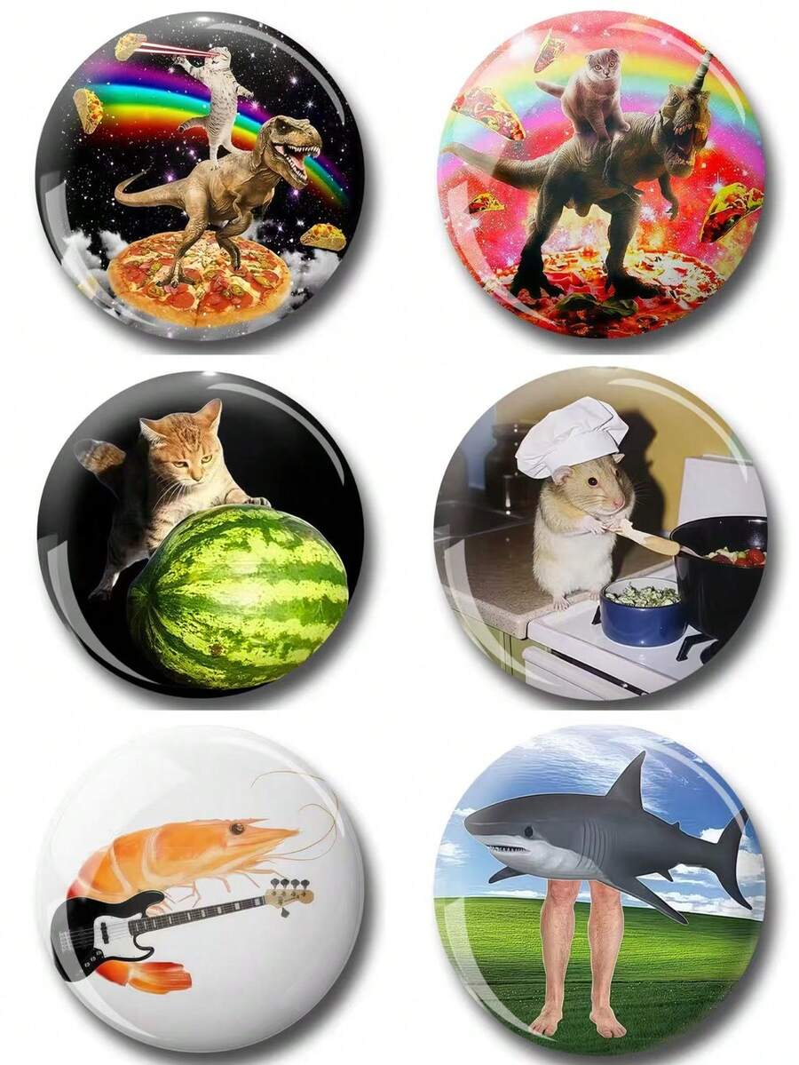 有趣的图案徽章胸针，女士翻领别针，胸针，包包吊坠，时尚配饰，送给朋友、家人、老师和同学的有趣礼物 - 彩色 - 查看 1