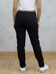 Girls' Jeans With Adjuster - 黑色 - 查看 2