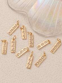 1PC Angel Digital Pendant, Jewelry Pendant, Necklace, Brass Women's Band, Rhinestone Pendant, Personalized , Geometric Quadrilateral