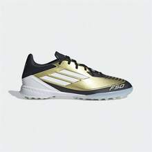 Adidas F50 League TF  Men's Artificial Turf/Hard Ground Firm Ground Soccer Cleats IG9282 - Gold MT/White/No. 1 Black - View 1