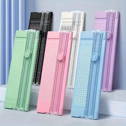 Cortador de papel A4/A5, cortador de papel portátil de plástico, mini ferramenta de corte de fotos, lâmina de corte deslizante manual para mesa, material escolar.