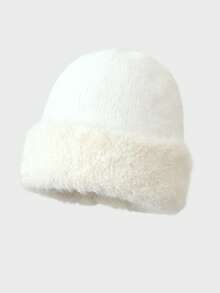 1 Stück Damen Herbst/Winter Neue Kontrast Farbe Verdickte Gestrickte Mütze, Warm und Windundurchlässig, Lässiger Stil Beanie, Outdoor Ohrenschutz Mütze, Waschbar, Hervorragende Wärmeisolierung, Geeignet für Herbst/Winter Alltagstragen, Spazierengehen, Einkaufen