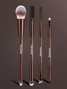 MAANGE 4件套双头两用旅行化妆工具套装，包含眼影刷、眼线刷、眉刷、散粉刷、腮红刷、面部刷、唇部化妆刷和细节刷。专业高效上妆，居家或外出皆宜。便携式化妆刷，美妆配件，送礼佳品，专业化妆刷套装。 - 咖啡棕 - 查看 9