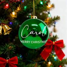 1pc Personalized Christmas Ball Ornament, Christmas Tree Decoration, Christmas Gift, New Year Gift, Customized Christmas Ornament - Multicolor - View 7