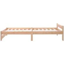 Lit futon en bois massif naturel avec tête de lit et sommier à lattes, naturel (90/140x200) - Couleur du bois - Voir 10